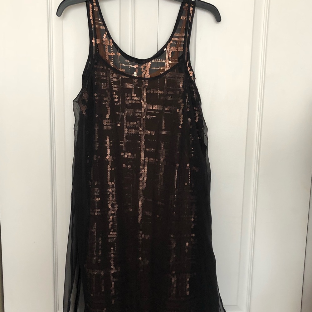 Simply Vera black and bronze sequined dress
